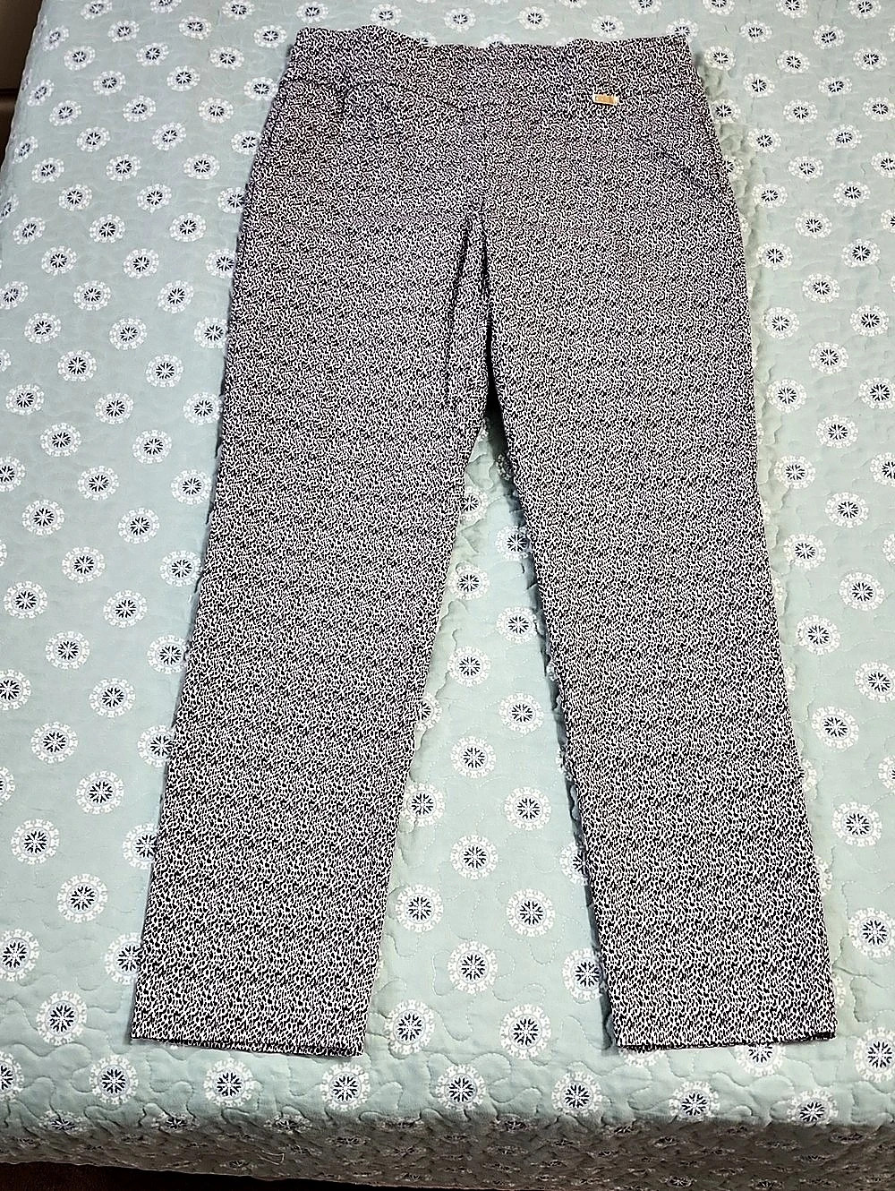 INC International Concepts Animal Print Skinny Pants Gray Size 10